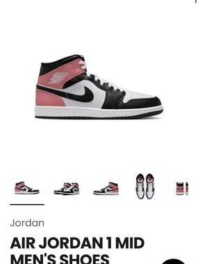 Jordan Air Jordan 1 Mid Rust, Black & White M9.5 W11